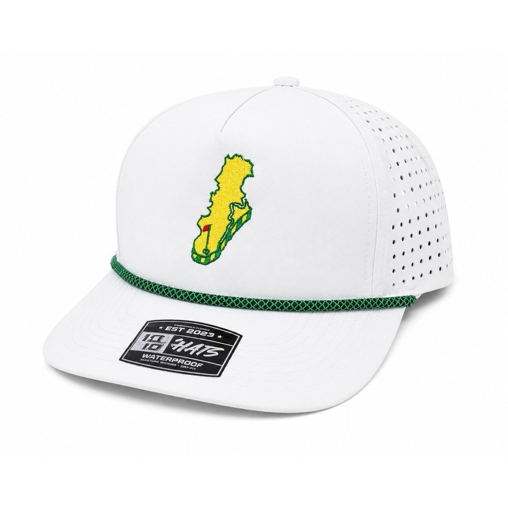 St‎ Simons Island Hat White Masters Style Golf Snapback Performance Mesh NWT